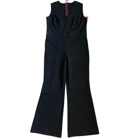 SPANX‎ Perfect Sleeveless Flare Leg Jumpsuit in Classic Black Size Medium Petite - Picture 6 of 11